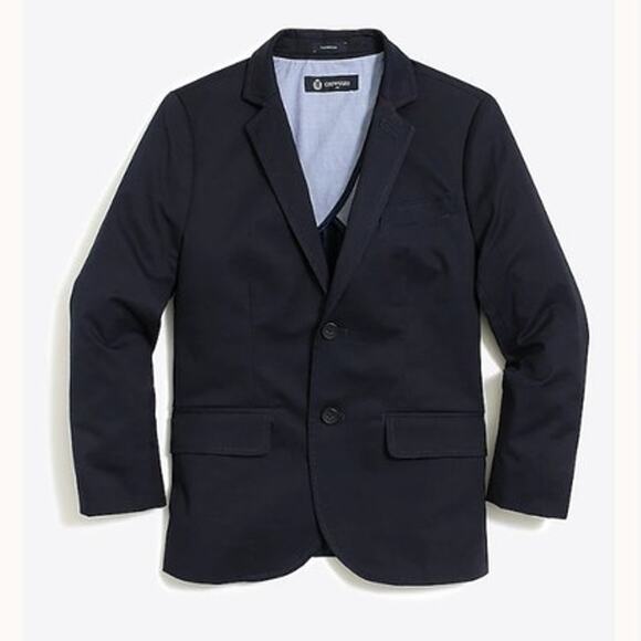 NWT Crewcuts Boys' Thompson Suit Jacket In Flex Chino Boys Blue 14 - Picture 1 of 7